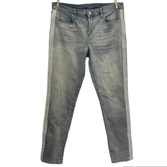 Blank NYC Womens Reade Crop Jeans In Skyscraper Crystal Stripe Stretch Size 31 - Picture 2 of 12